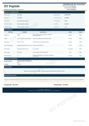 PTD-DBM COA